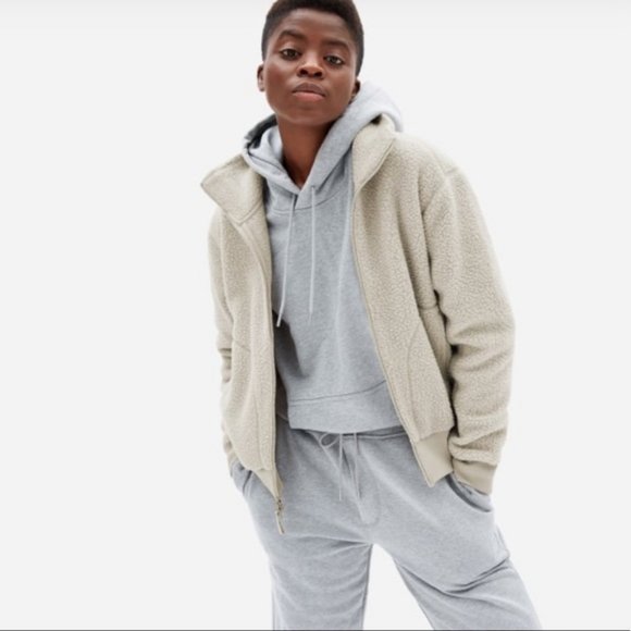 Everlane Jackets & Blazers - Everlane The Renew Teddy Bomber Oatmeal Small